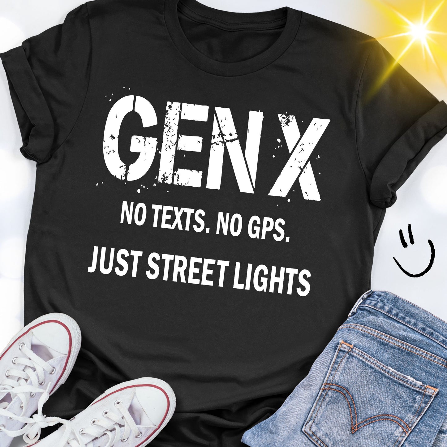 GEN X Just Street Lights No Texts No GPS T-shirt