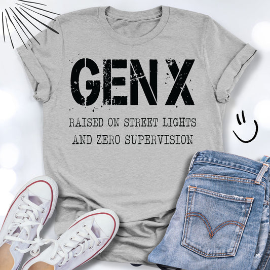 GEN X Raised on Street Lights and No Supervision T-shirt
