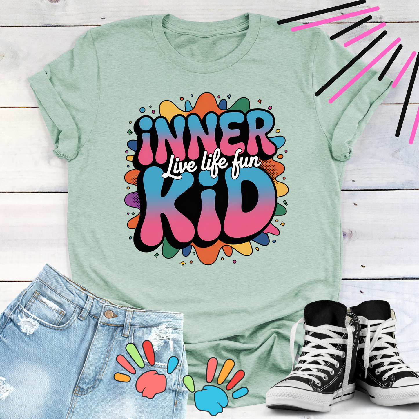 Inner Kid Live Life FUN Rainbow Colored T-shirt