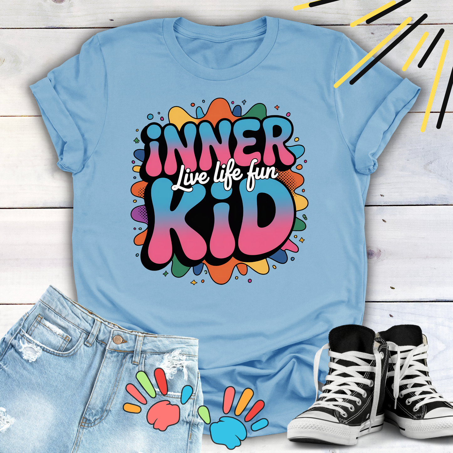 Inner Kid Live Life FUN Rainbow Colored T-shirt