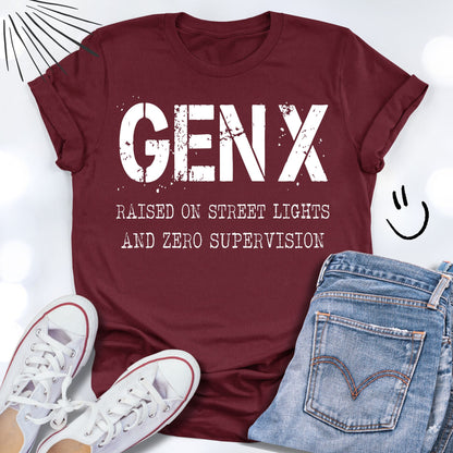 GEN X Raised on Street Lights and No Supervision T-shirt