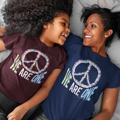 We Are One Handprint Peace Sign T-shirt
