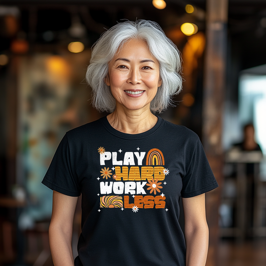 Play Hard Work Less Retro Premium T-shirt
