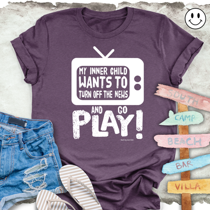 Turn OFF the NEWS and GO PLAY Unisex T-shirt