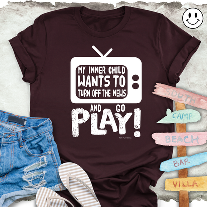 Turn OFF the NEWS and GO PLAY Unisex T-shirt
