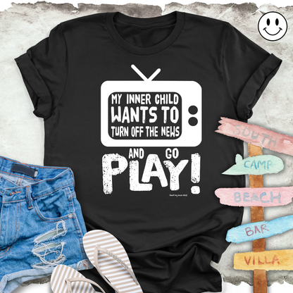 Turn OFF the NEWS and GO PLAY Unisex T-shirt